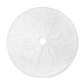 White Faux Fur Christmas Tree Skirt with Plush Texture for Holiday Décor - Image 7