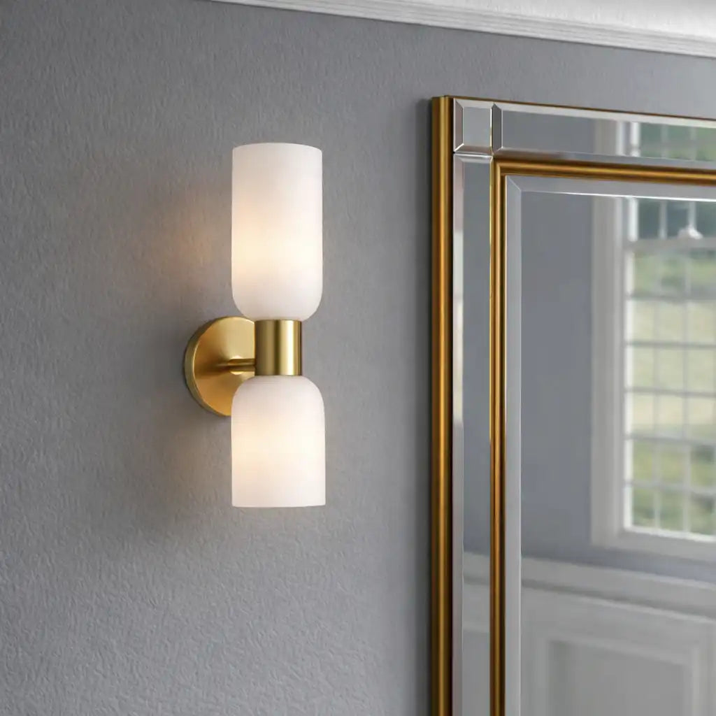Irina Modern Double-Head Sculpted Glass Wall Light
