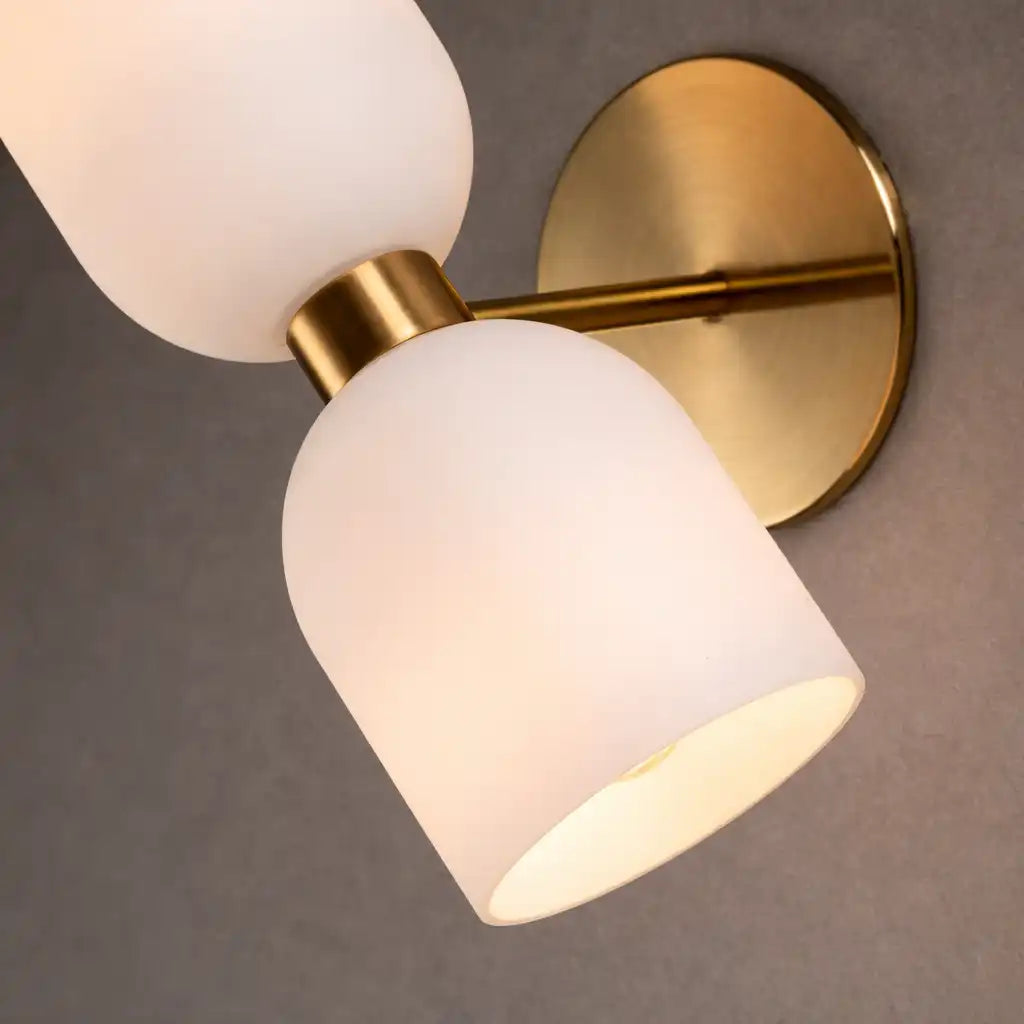 Irina Modern Double-Head Sculpted Glass Wall Light