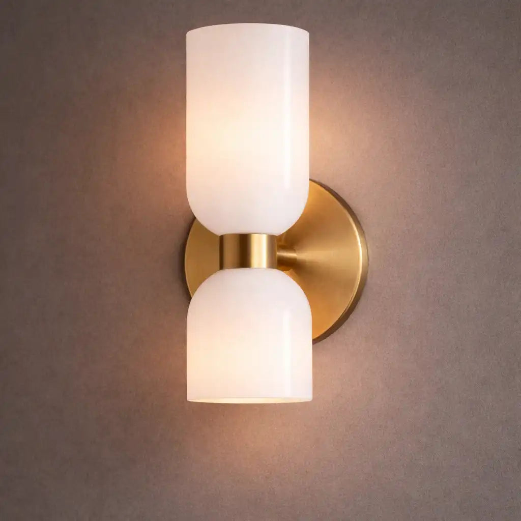 Irina Modern Double-Head Sculpted Glass Wall Light