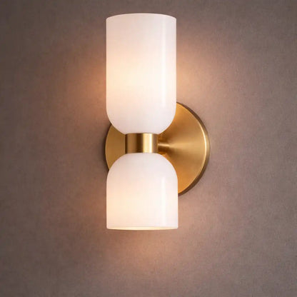Double Head Sculpted Glass Wall Light