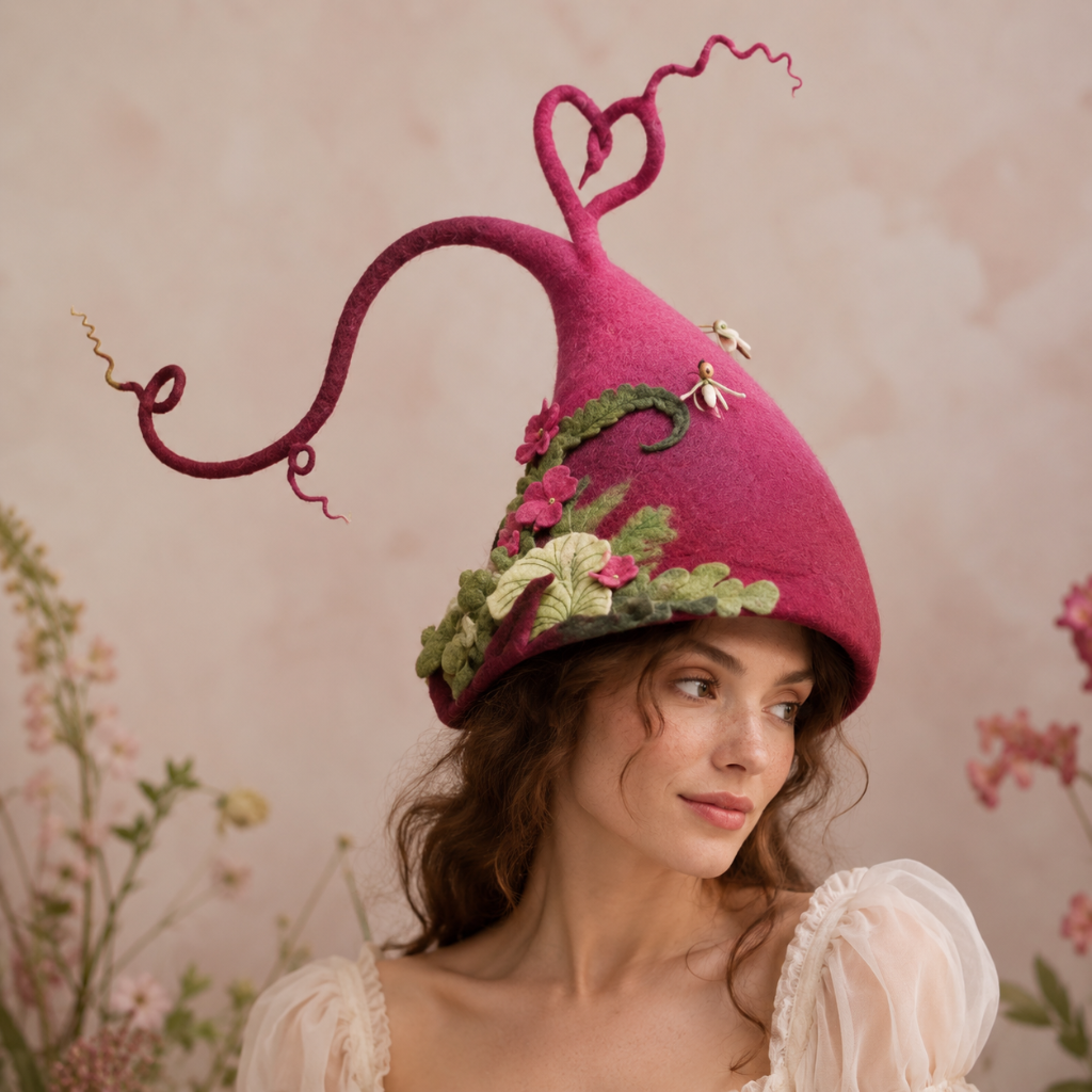 Witch Hat with Curled Tip Mushroom and Spiderweb Forest Decorations for Costume Party - Image 5