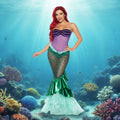 Women's Halloween Mermaid Costume Dress with Sequins Strapless Sweetheart Neckline and Lace-Up - Image 1