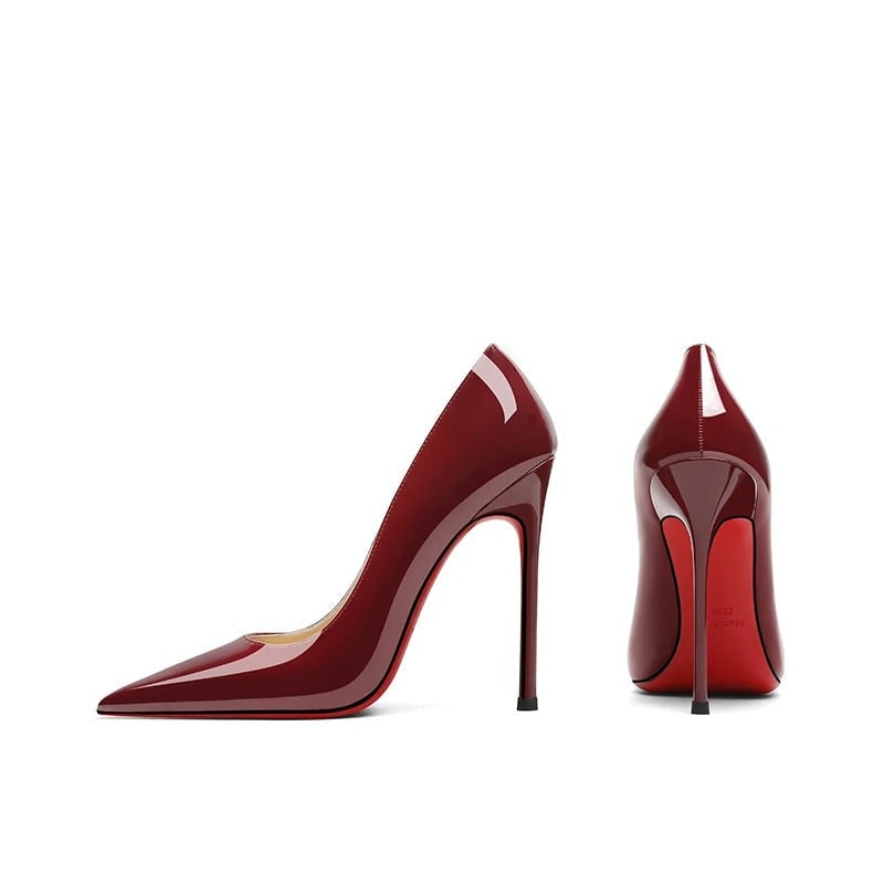 Women's High Heel Pumps with Pointed Toe and Stiletto in Patent Leather - Image 10