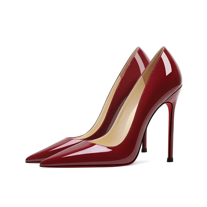 Women's High Heel Pumps with Pointed Toe and Stiletto in Patent Leather - Image 12