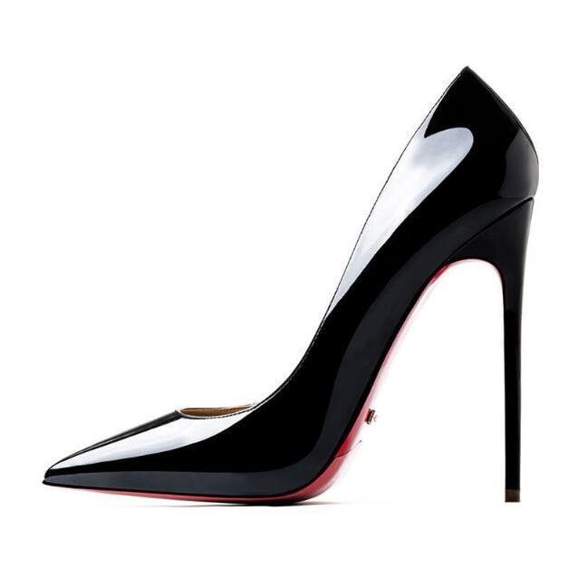 Women's High Heel Pumps with Pointed Toe and Stiletto in Patent Leather - Image 3