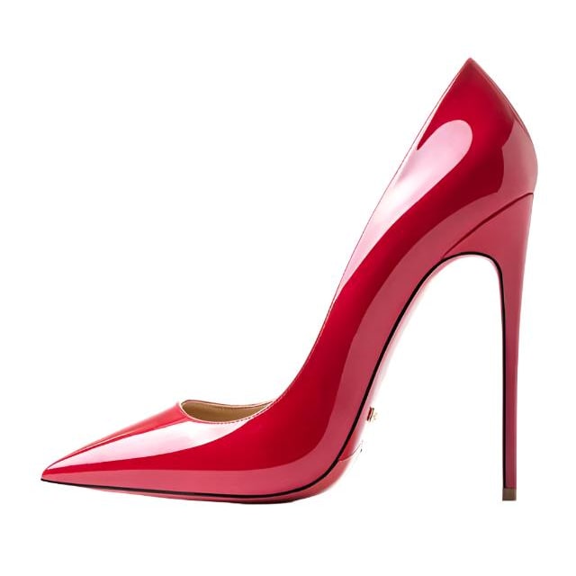 Women's High Heel Pumps with Pointed Toe and Stiletto in Patent Leather - Image 9