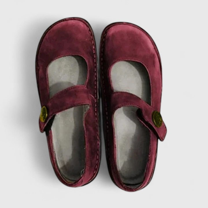 Women's Mary Jane Flats with Adjustable Strap and Cushioned Nubuck Sole - Image 4