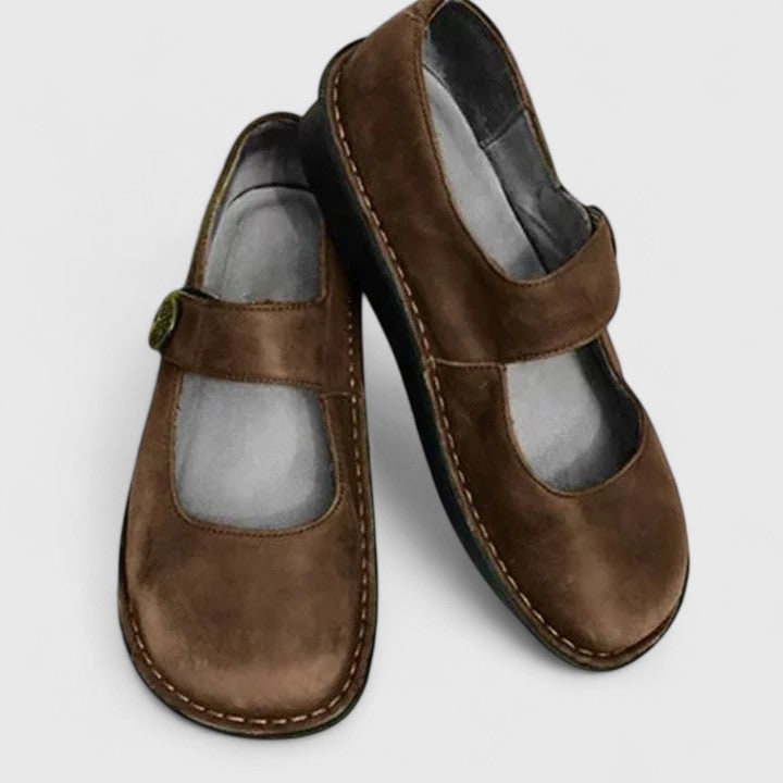 Women's Mary Jane Flats with Adjustable Strap and Cushioned Nubuck Sole - Image 6