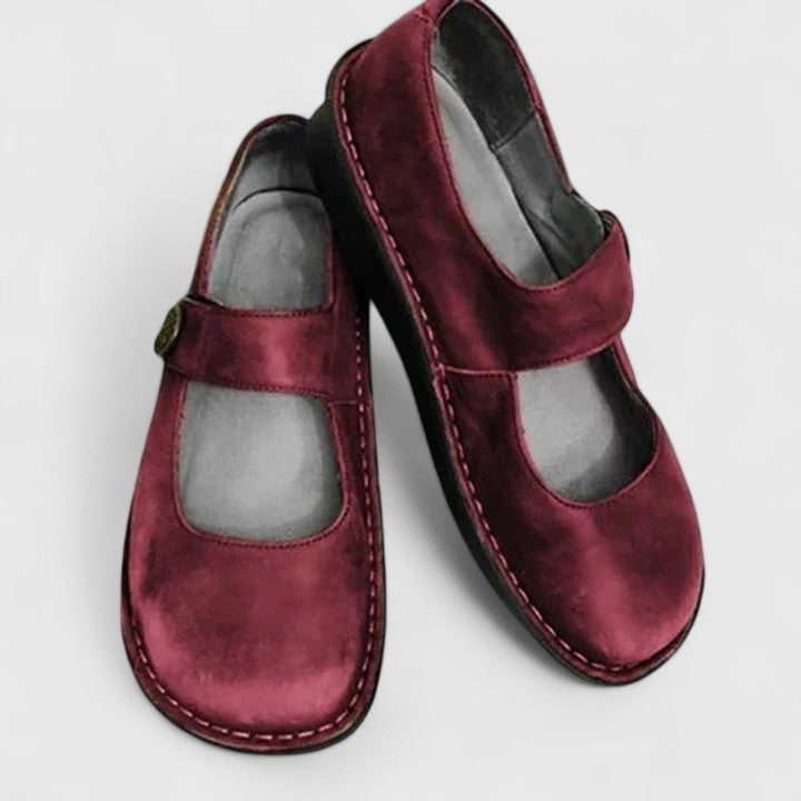 Women's Mary Jane Flats with Adjustable Strap and Cushioned Nubuck Sole - Image 7