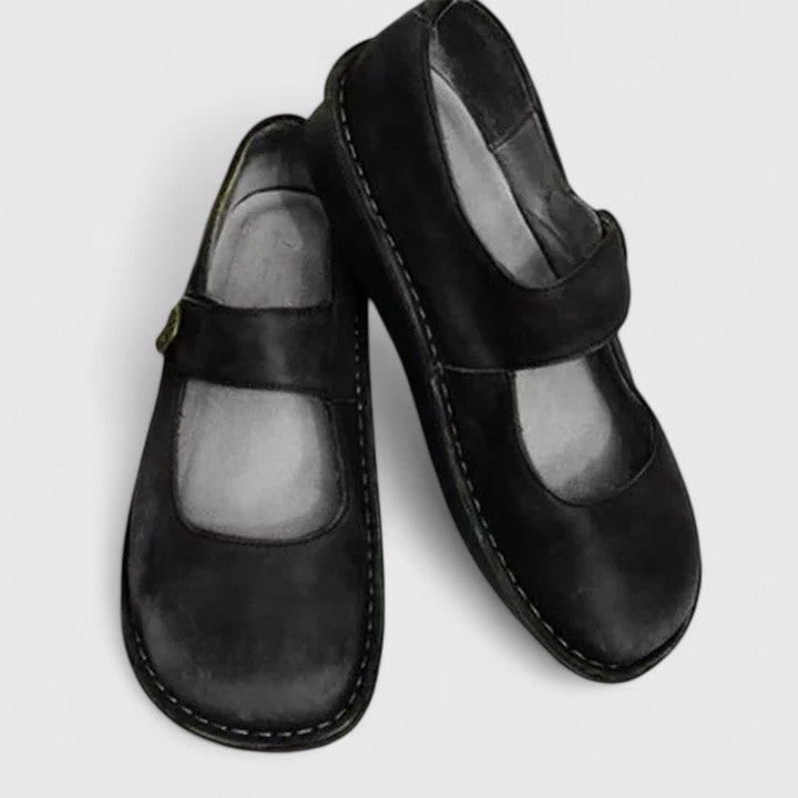 Women's Mary Jane Flats with Adjustable Strap and Cushioned Nubuck Sole - Image 8