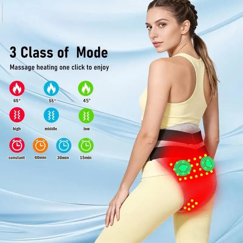 Women's Menstrual Heating Pad with Vibration Massage and Lower Back Wrap for Cramps - Image 3