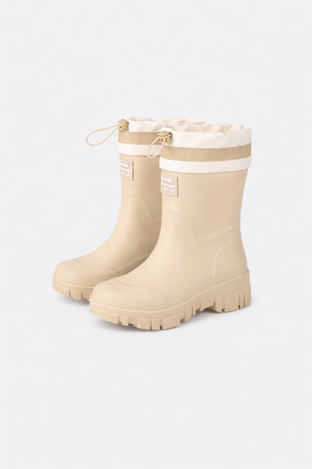 Women's Waterproof Rubber Rain Boots with Drawstring Collar and Chunky Lug Sole - Image 10