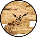 Wood Wall Clock with Minimalist Design Natural Live Edge and Roman Numerals - Image 3