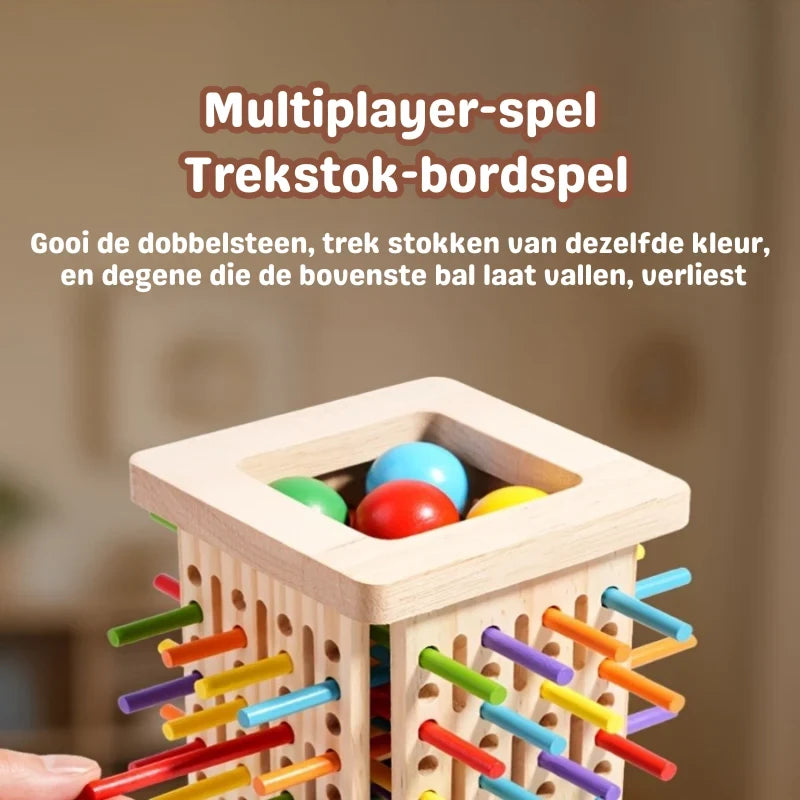 Wooden Tower Game with Colored Sticks and Balls for Balance Block Play - Image 4