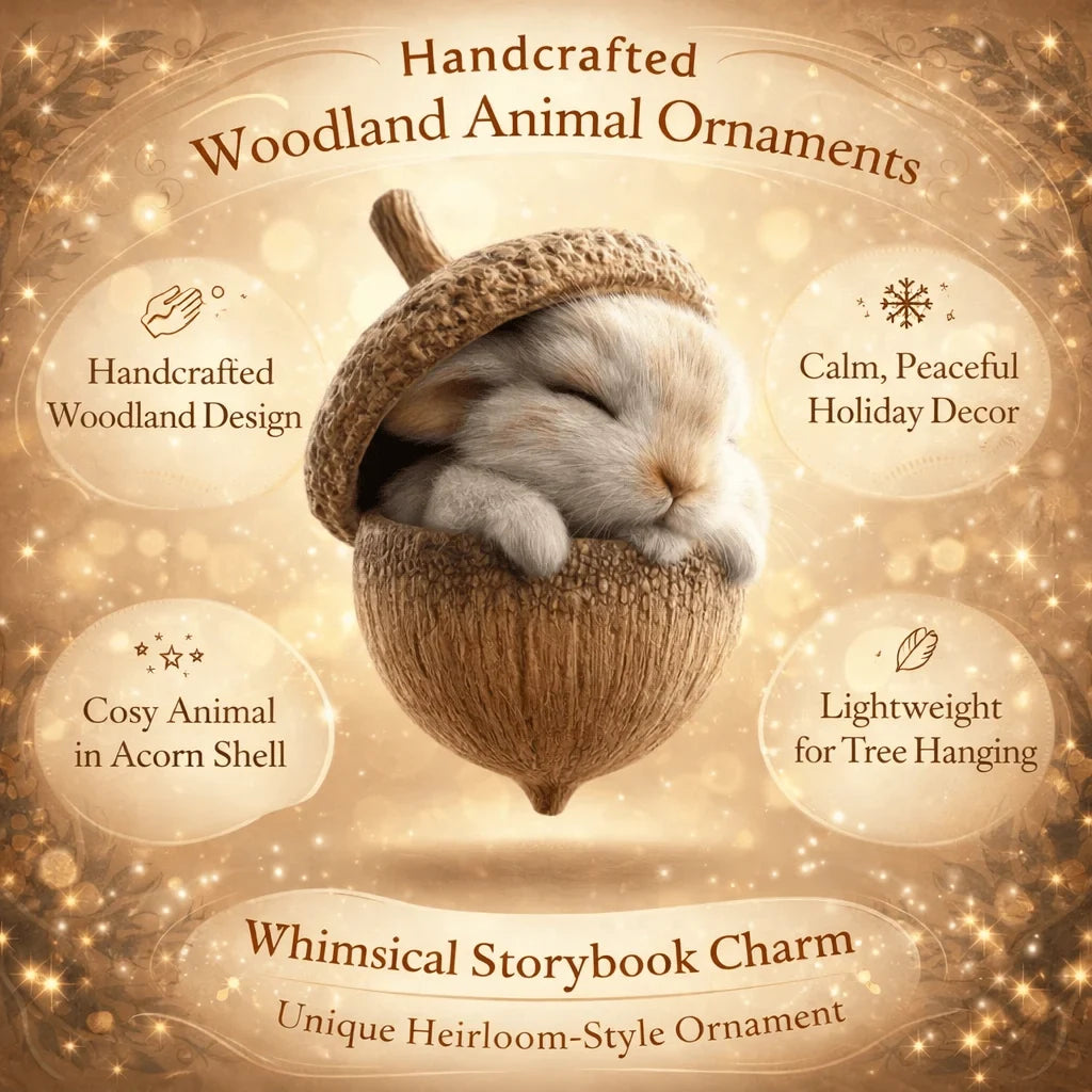 Woodland Christmas Ornaments with Acorn Design and Handmade Charm for Tree Decor - Image 4