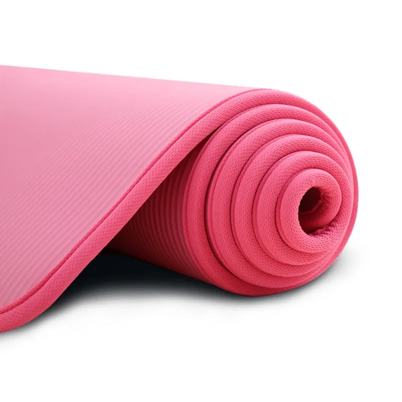 Yoga Mat with 10mm Thick Cushioning Non-Slip Surface and Fabric Bound Edges - Image 6