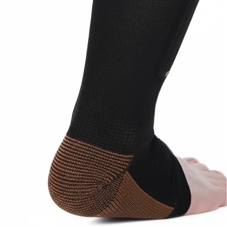 Zipper Compression Socks with Open Toe and Knee High Length for Graduated Support - Image 5